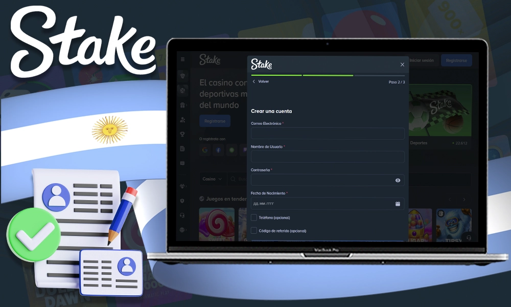Registrarse en Stake Argentina